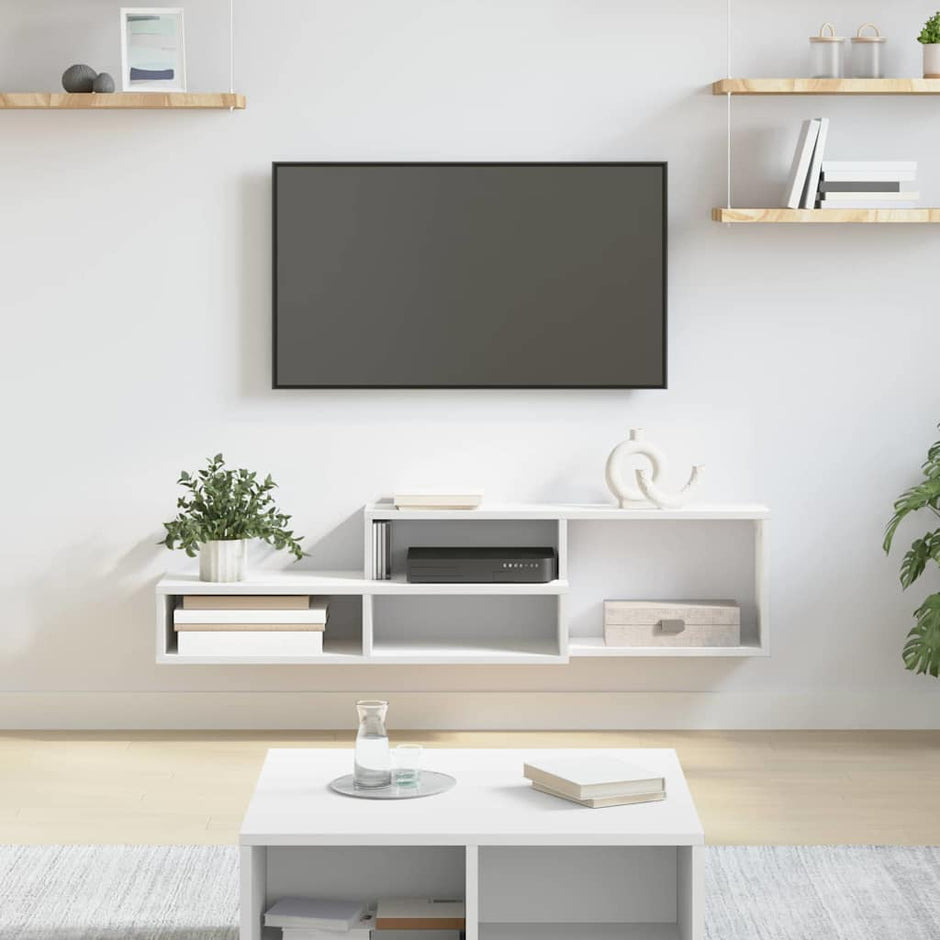 Wand Tv Stand 120 X 25 X 28,5 Cm Bewerkt Hout