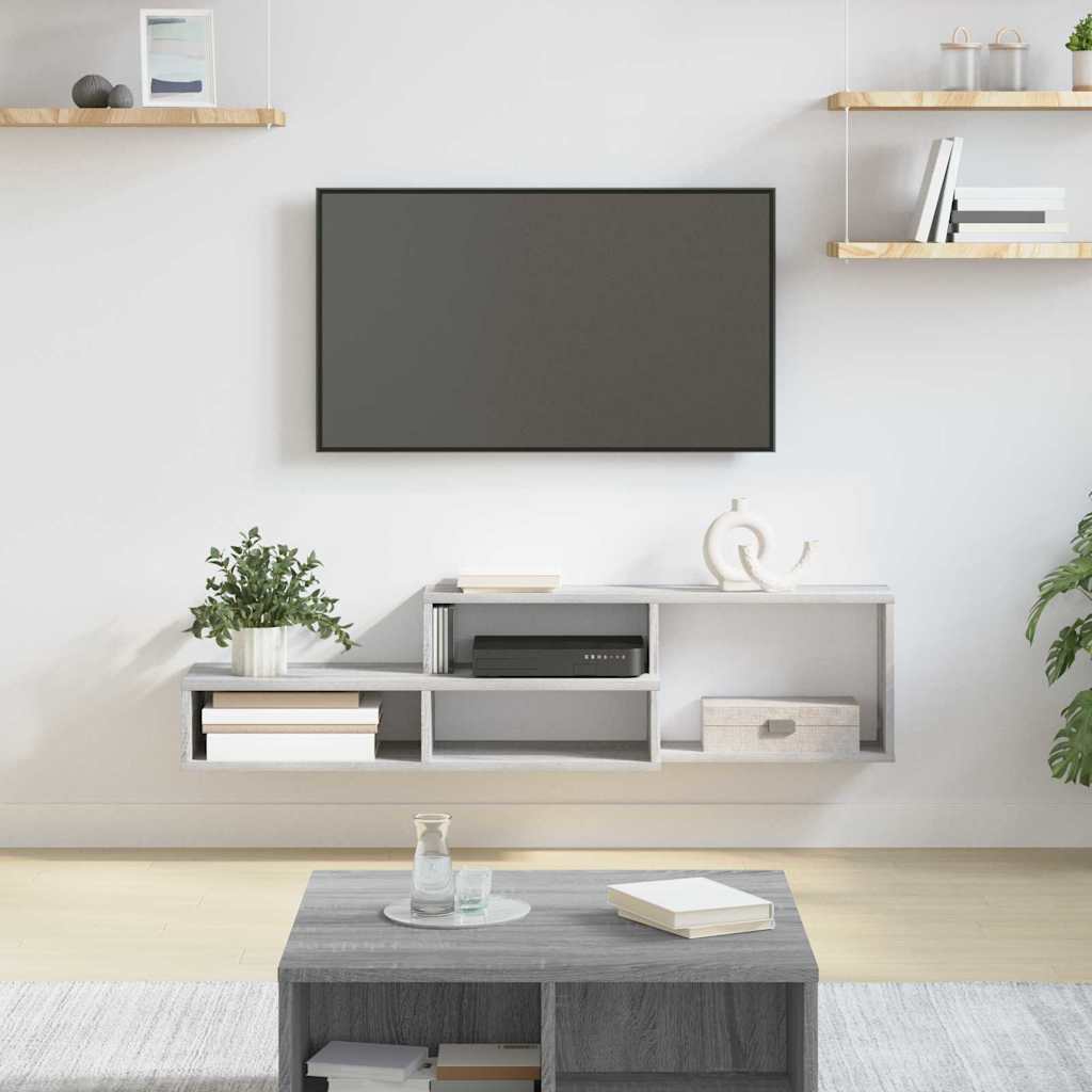 Wand Tv Stand 120 X 25 X 28,5 Cm Bewerkt Hout