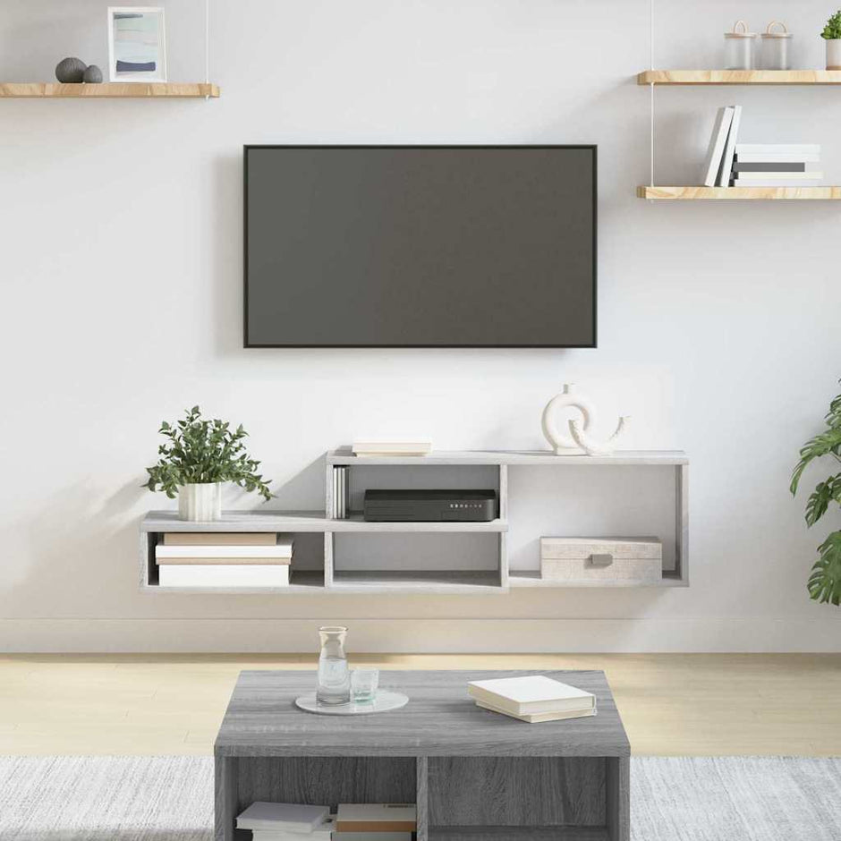 Wand Tv Stand 120 X 25 X 28,5 Cm Bewerkt Hout