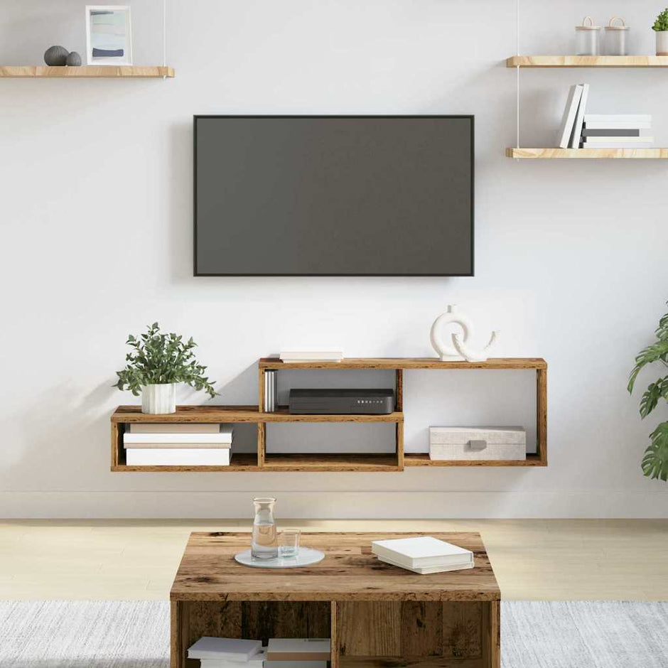 Wand Tv Stand 120 X 25 X 28,5 Cm Bewerkt Hout