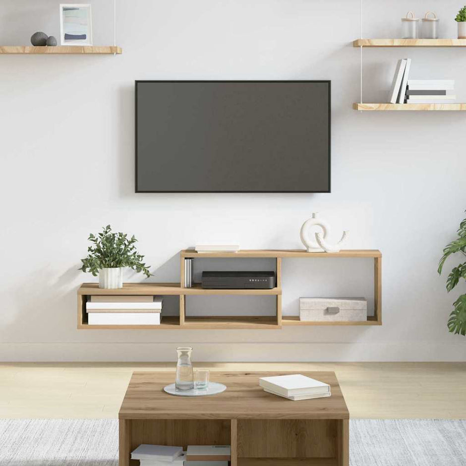 Wand Tv Stand 120 X 25 X 28,5 Cm Bewerkt Hout