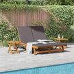 Ligstoel Massief Acacia Hout Bruin