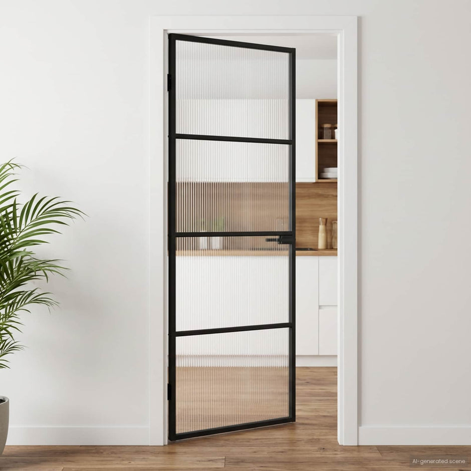 Home Door 76 X 201.5 X 3.5 Cm Aluminium And Tempered Glass