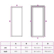 Home Door 76 X 201.5 X 3.5 Cm Aluminium And Tempered Glass