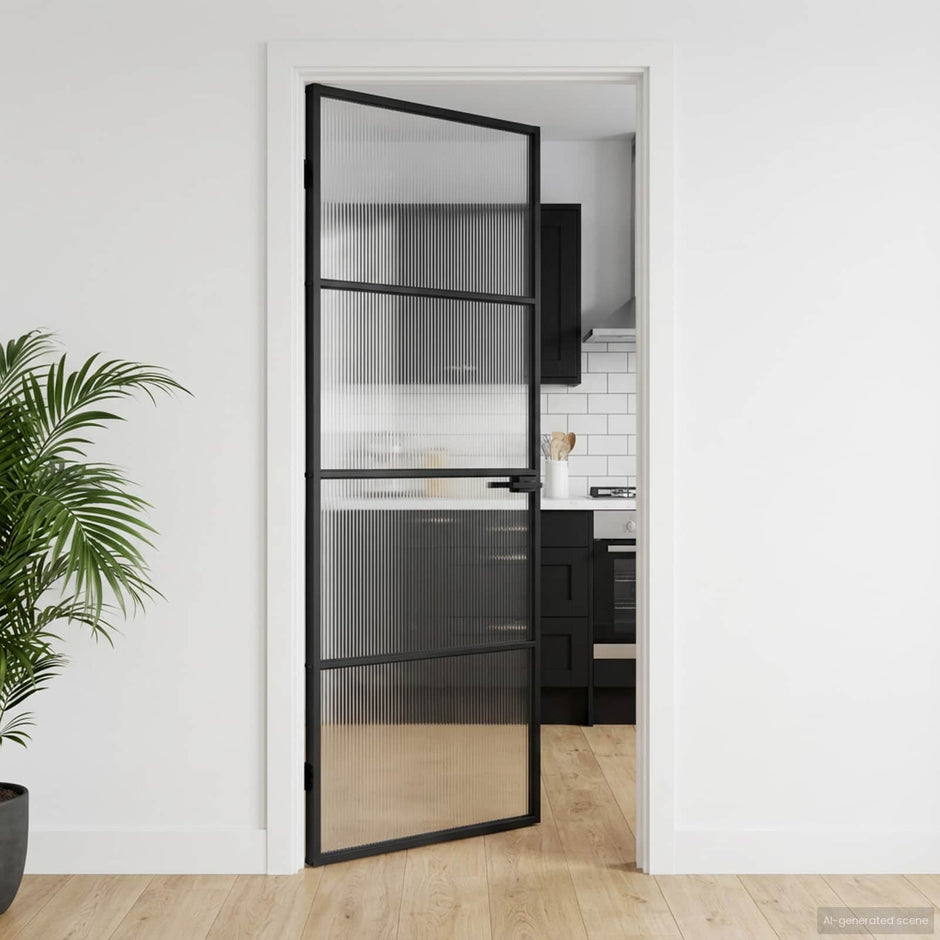 Home Door 76 X 201.5 X 3.5 Cm Aluminium And Tempered Glass