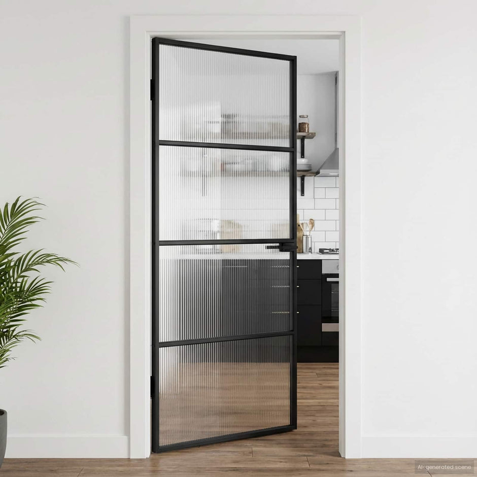 Home Door 76 X 201.5 X 3.5 Cm Aluminium And Tempered Glass