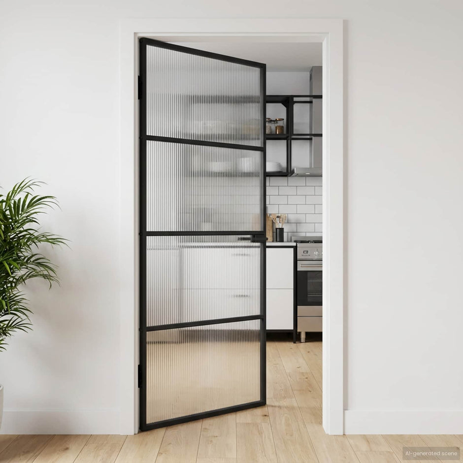 Home Door 76 X 201.5 X 3.5 Cm Aluminium And Tempered Glass