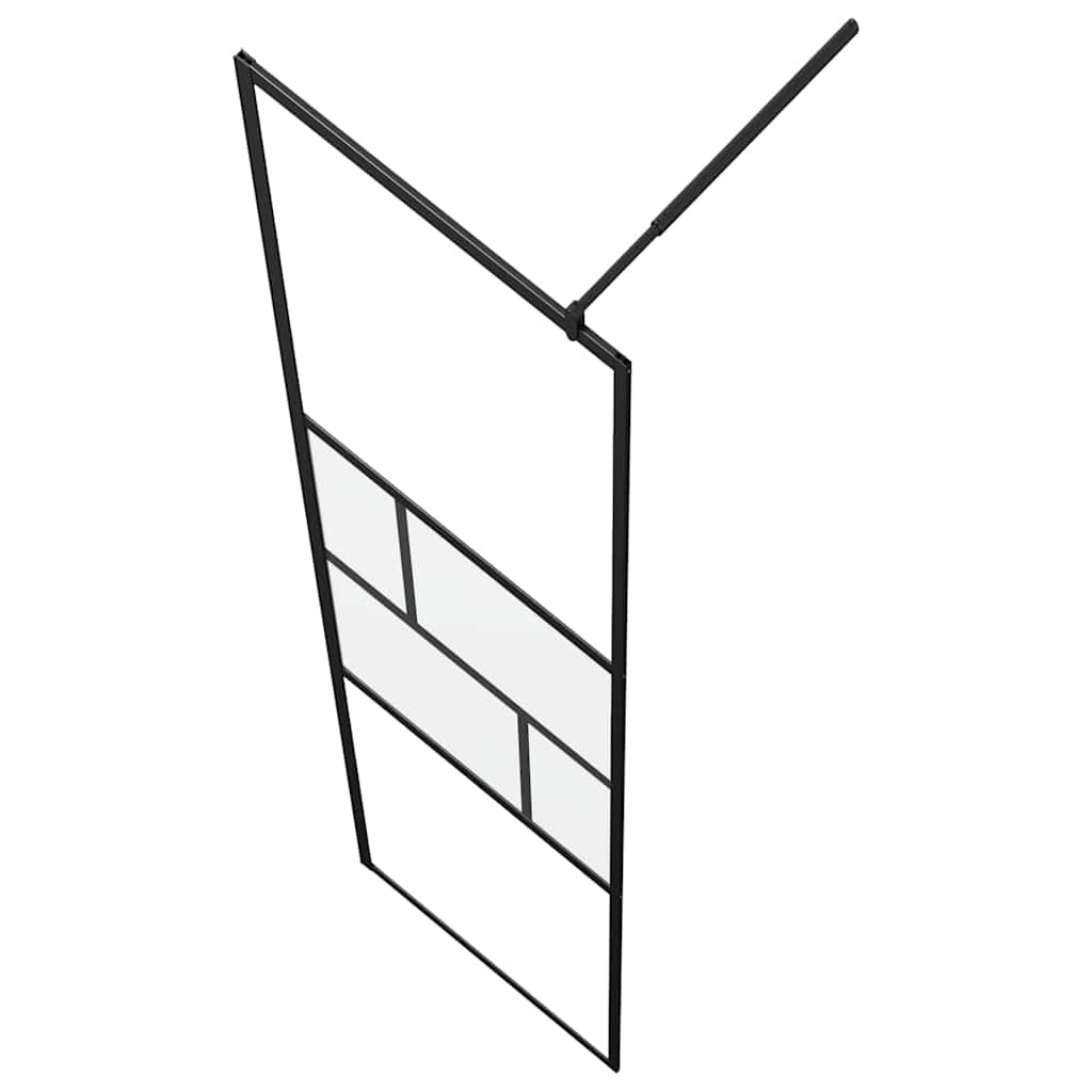Inloopdouchewand 80 X 195 X 0,5 Cm Glas En Aluminium