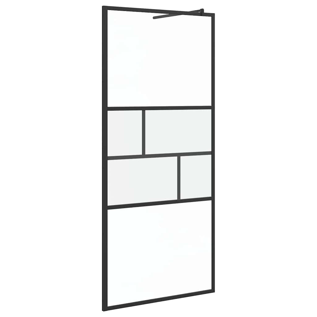Inloopdouchewand 90 X 195 X 0,5 Cm Glas En Aluminium