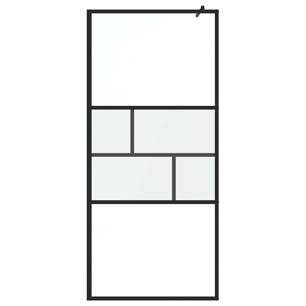 Inloopdouchewand 90 X 195 X 0,5 Cm Glas En Aluminium