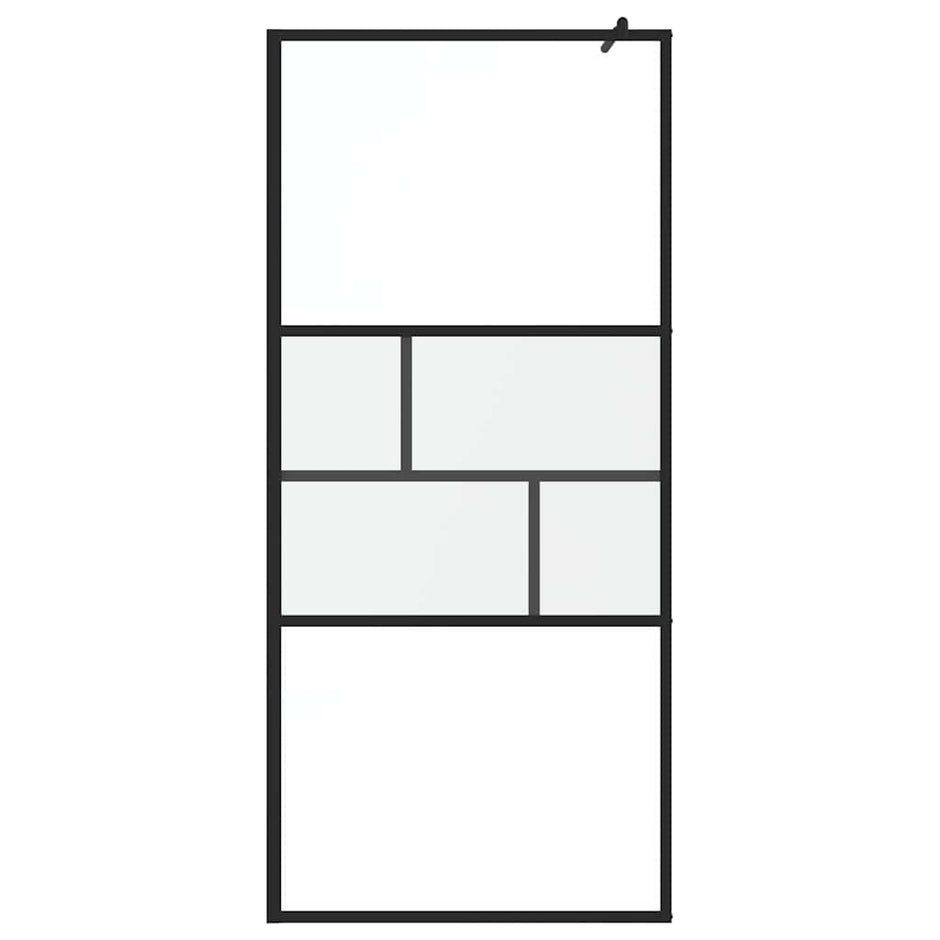 Inloopdouchewand 90 X 195 X 0,5 Cm Glas En Aluminium