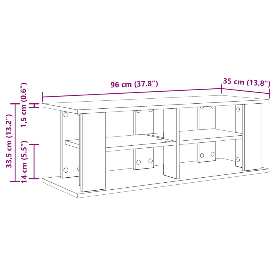 Tv-Stand Beton Grijs 96 X 35 X 33,5 Cm