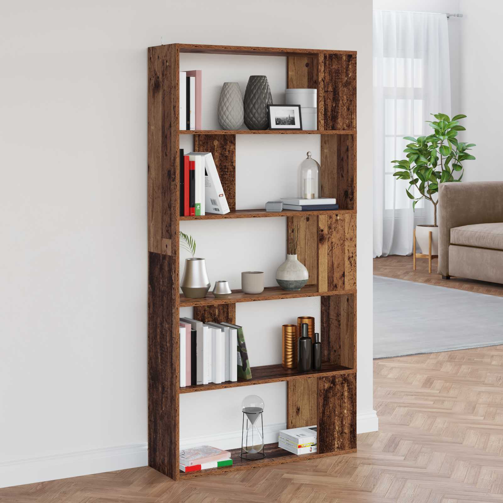 Boekenkast 80 X 24 X 159 Cm Bewerkt Hout