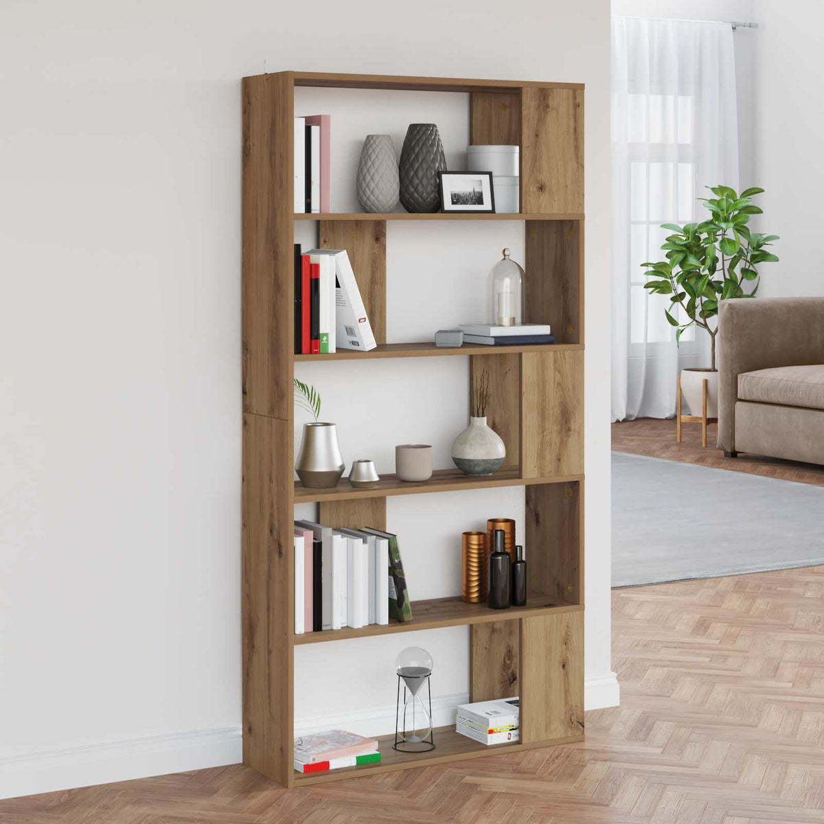 Boekenkast 80 X 24 X 159 Cm Bewerkt Hout