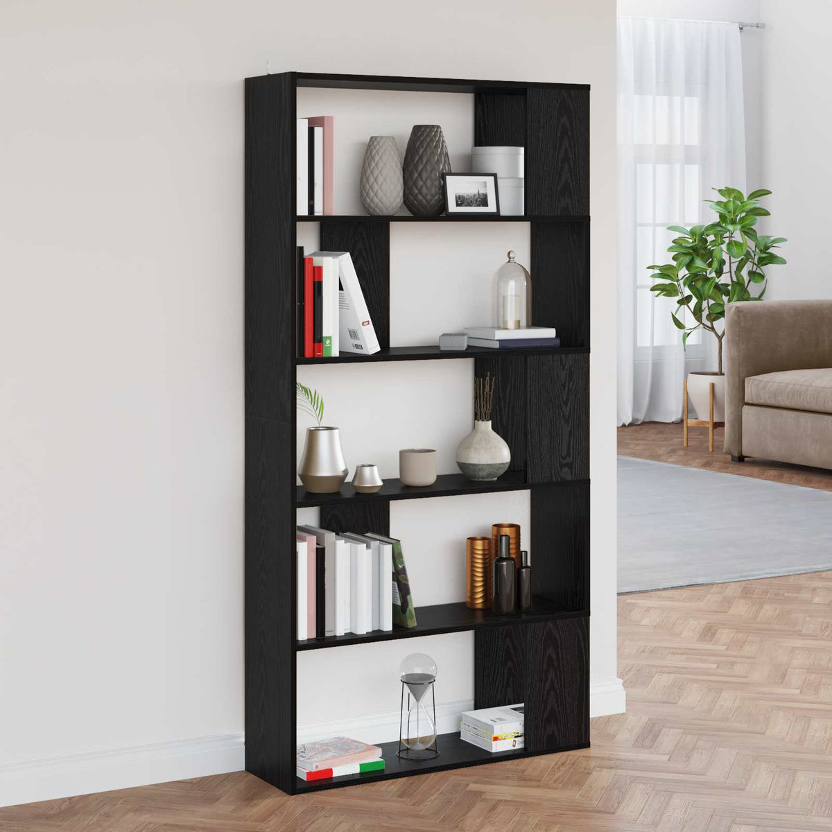 Boekenkast 80 X 24 X 159 Cm Bewerkt Hout