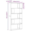 Boekenkast 80 X 24 X 159 Cm Bewerkt Hout