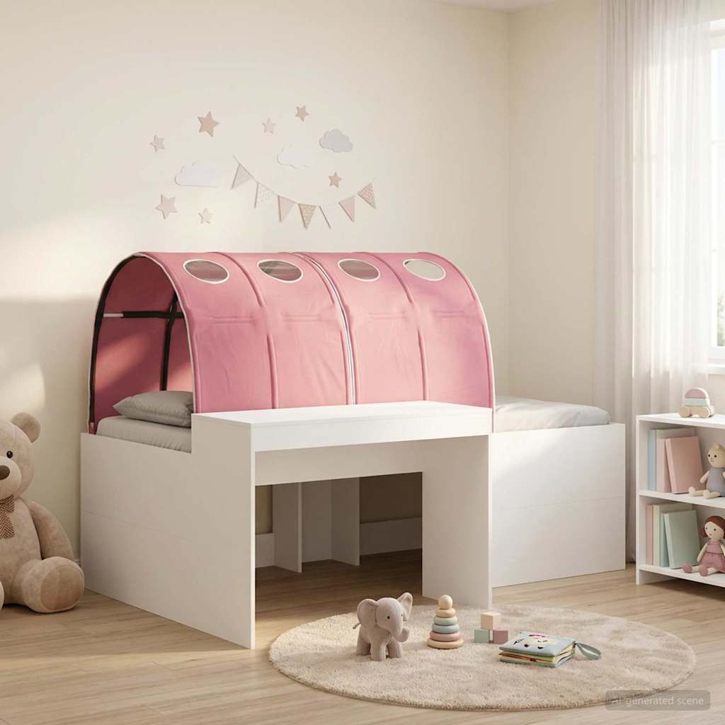 Bed With Tunnel 3 Pcs Artisian Oak And Pink Engineered Wood