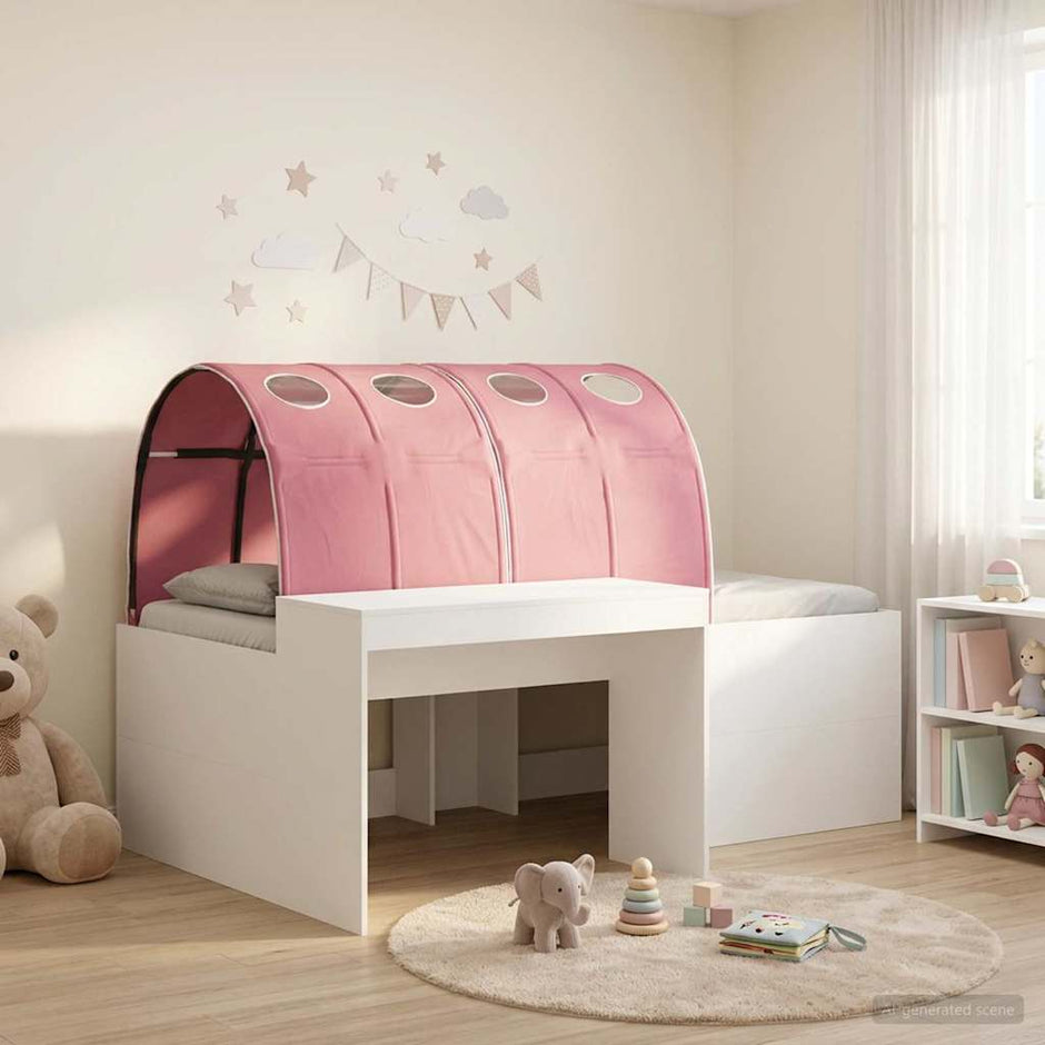Bed With Tunnel 3 Pcs Artisian Oak And Pink Engineered Wood