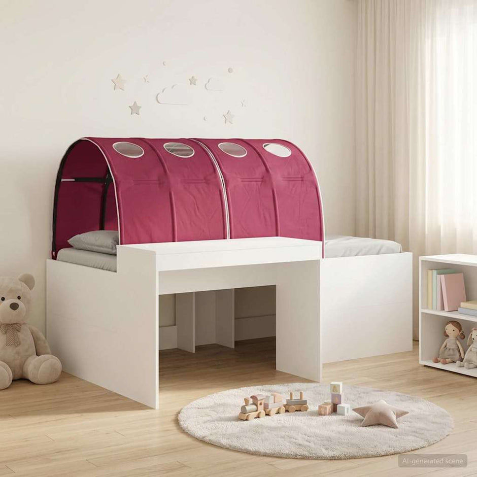 Bed With Tunnel 3 Pcs Artisian Oak And Pink Engineered Wood