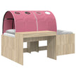 Bed With Tunnel 3 Pcs Artisian Oak And Pink Engineered Wood