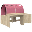 Bed With Tunnel 3 Pcs Artisian Oak And Pink Engineered Wood