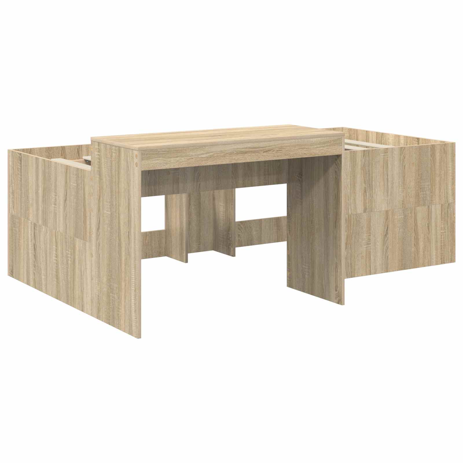 Bed With Tunnel 3 Pcs Artisian Oak And Pink Engineered Wood