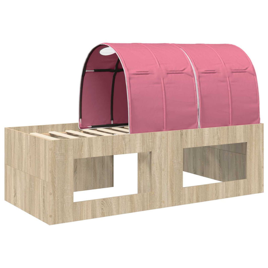 Bed With Tunnel 3 Pcs Artisian Oak And Pink Engineered Wood