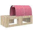 Bed With Tunnel 3 Pcs Artisian Oak And Pink Engineered Wood