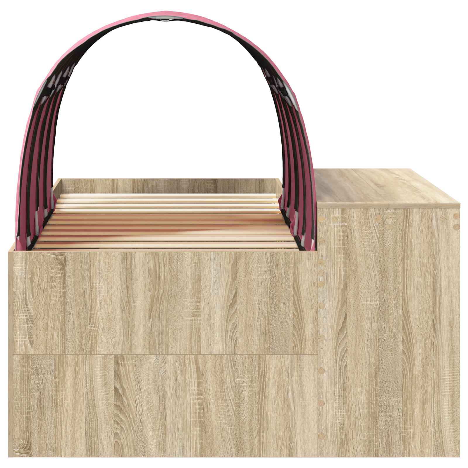 Bed With Tunnel 3 Pcs Artisian Oak And Pink Engineered Wood