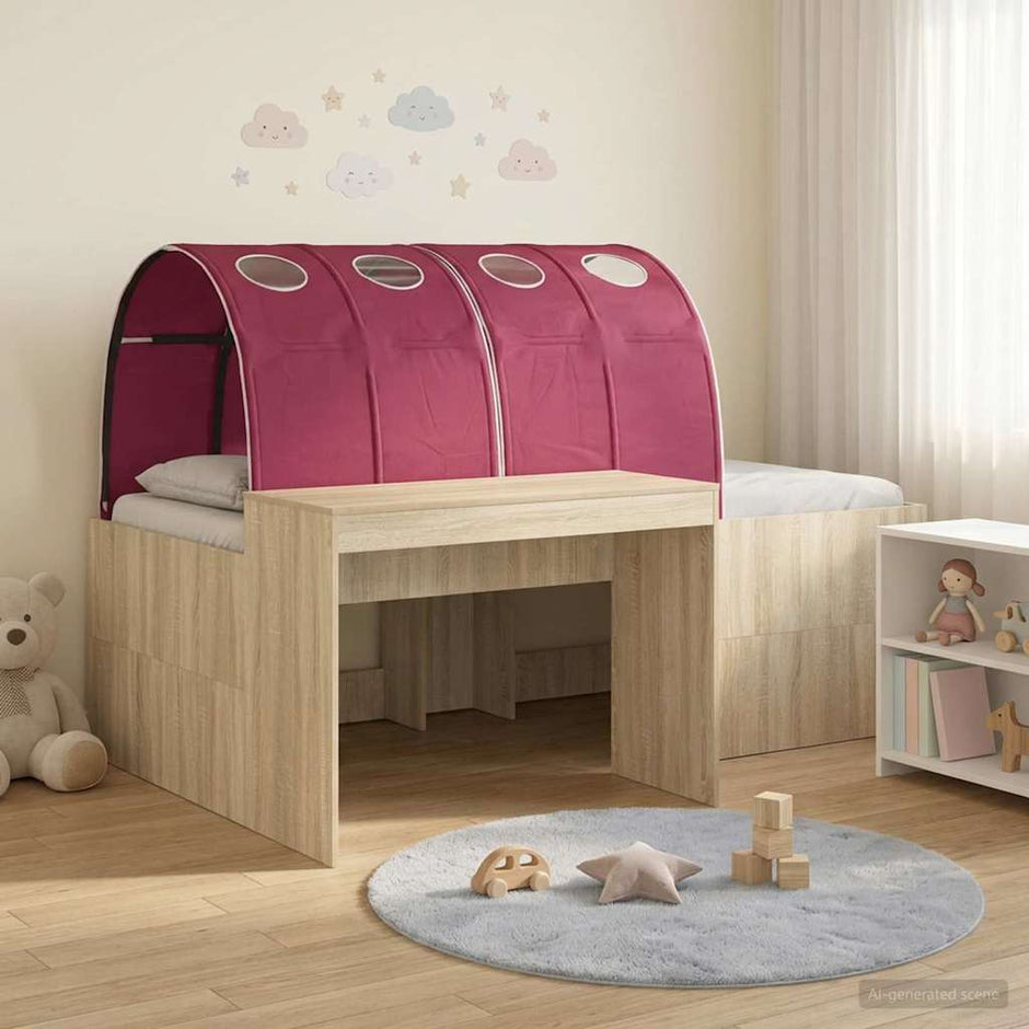 Bed With Tunnel 3 Pcs Artisian Oak And Pink Engineered Wood