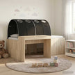 Bed With Tunnel 3 Pcs Artisian Oak And Pink Engineered Wood