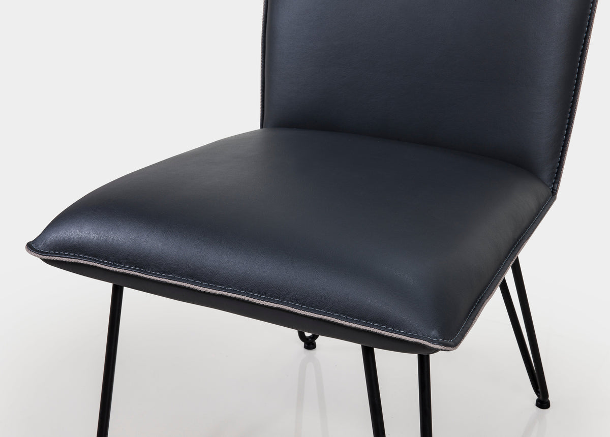 Demi Hairpin Leg Modern Dining Chair in Cobalt, Set of 2