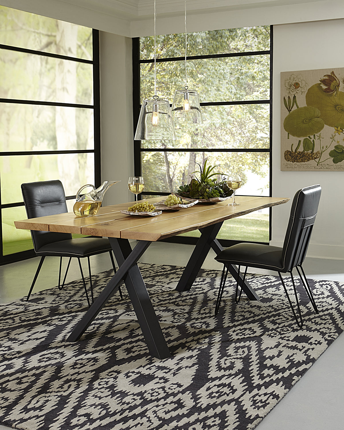 Demi Hairpin Leg Modern Dining Chair in Cobalt, Set of 2