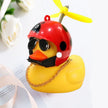 Car Duck with Helmet Broken Wind Pendant Small Yellow Duck Road Bike Motor Helmet Riding Cycling Accessories without Lights