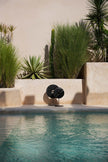 The Marble Disc on Stand - Black - L