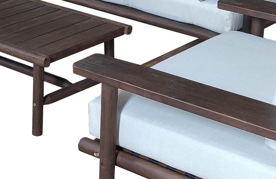 Laruna Lounge Set - Acacia Wood Vintage Dark Teak Look
