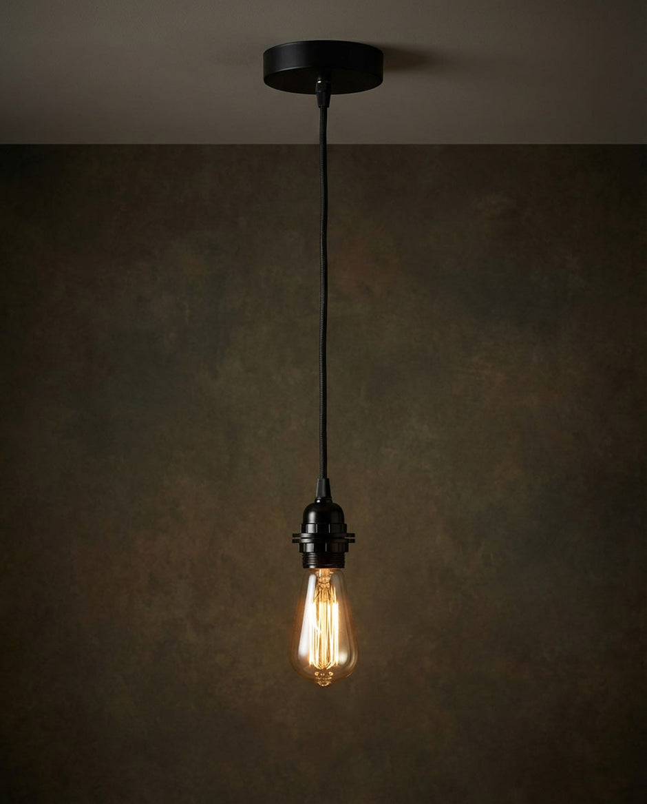 Ceiling Lamp Fitting - Black - 1 Piece