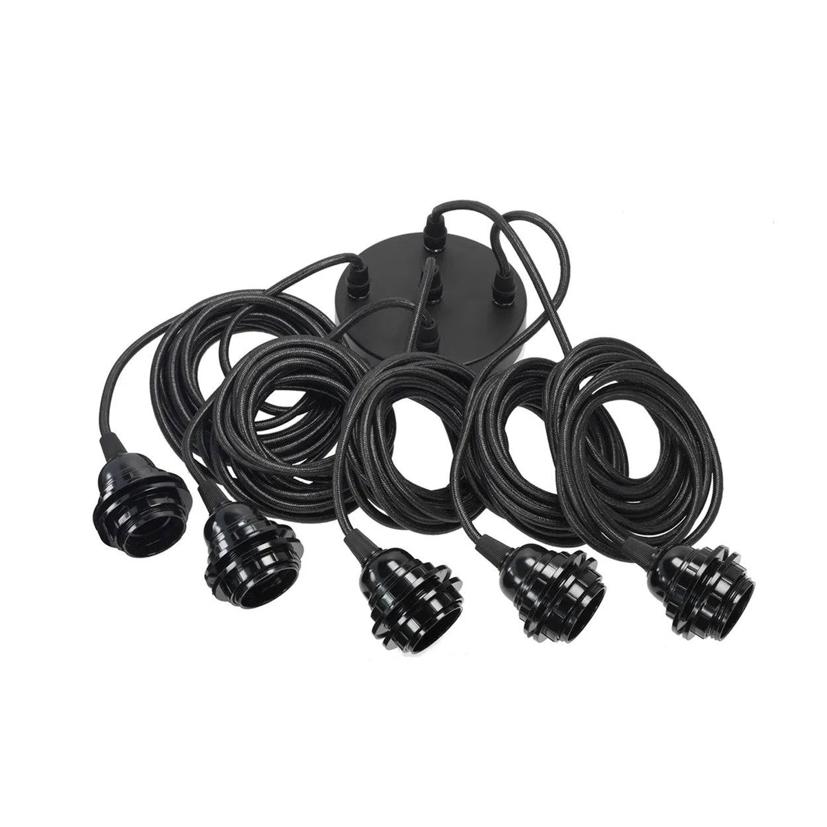 Ceiling Lamp Fittings - Black - 5 Pieces