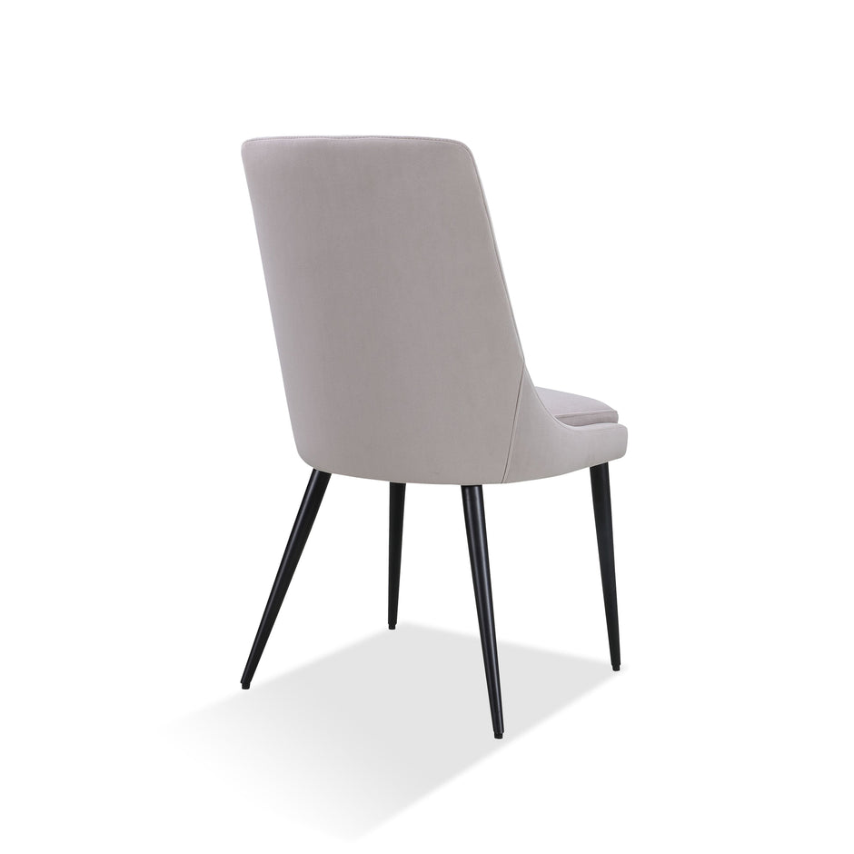 Winston Upholstered Metal Leg Dining Chair in Ash Grey and Black