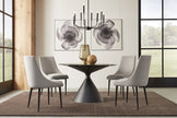 Winston Upholstered Metal Leg Dining Chair in Ash Grey and Black