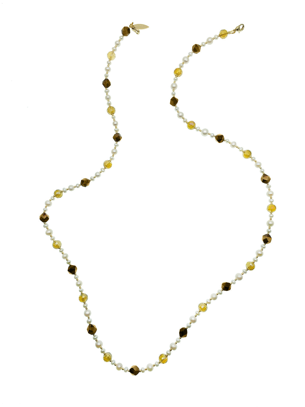 Removable Freshwater Pearls With Tiger Eye & Crystals Glasses Chain EC005