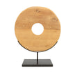 The Teak Disc on Stand - L