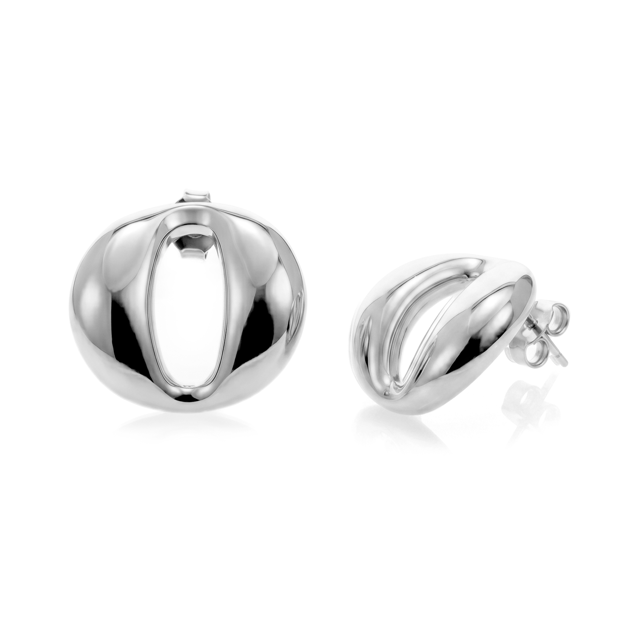 Olivia Sculptural Dome Earrings Gold