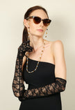 Removable Freshwater Pearls With Tiger Eye & Crystals Glasses Chain EC005