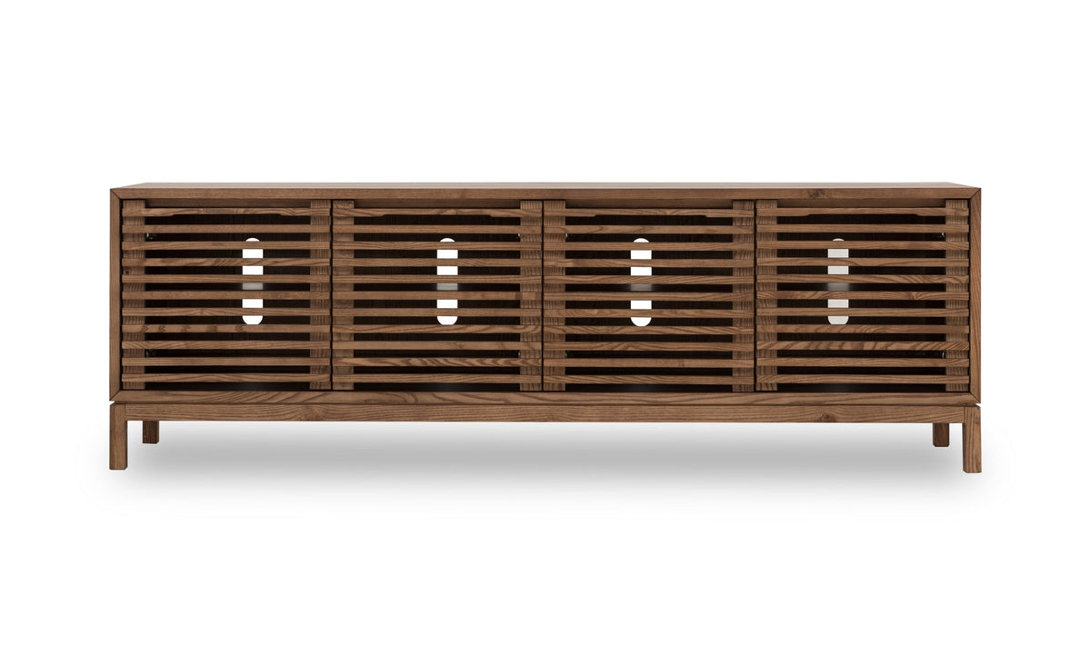 Tanner Four Door Ash Wood Media Console in Roux