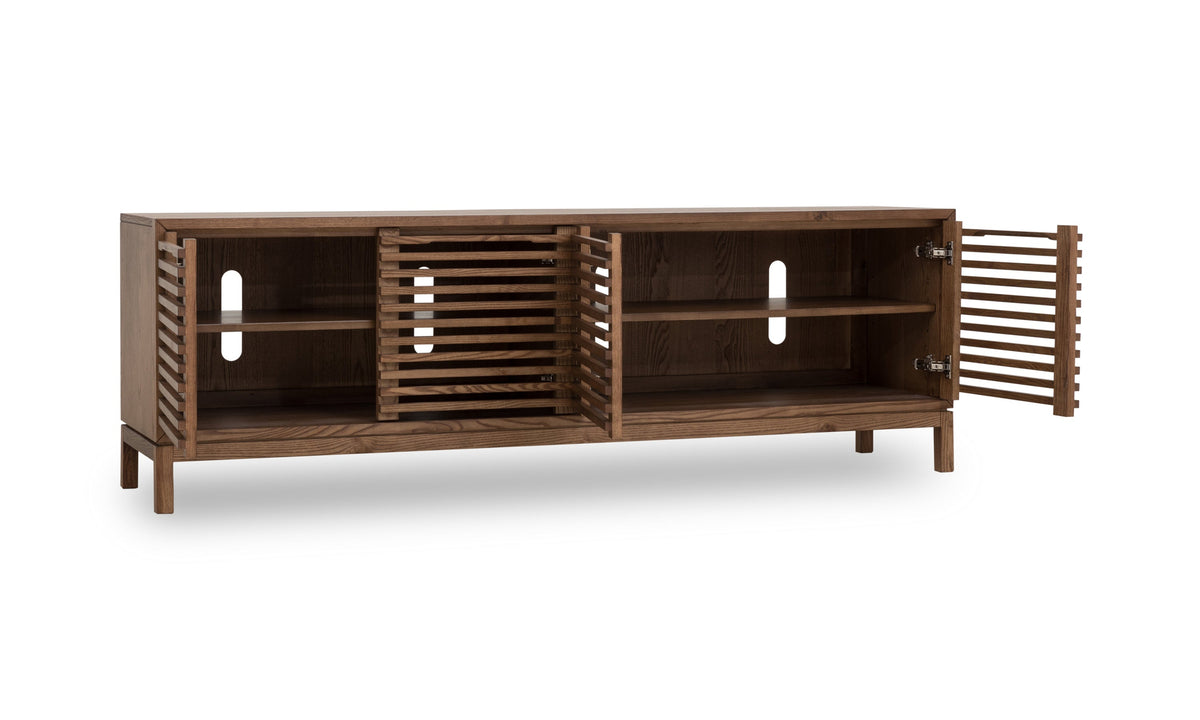 Tanner Four Door Ash Wood Media Console in Roux