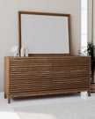Tanner Six Drawer Ash Wood Dresser in Roux