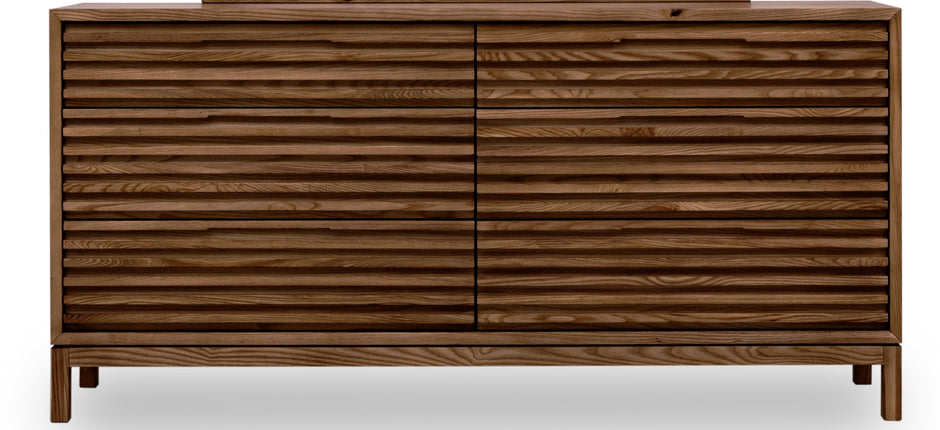 Tanner Six Drawer Ash Wood Dresser in Roux