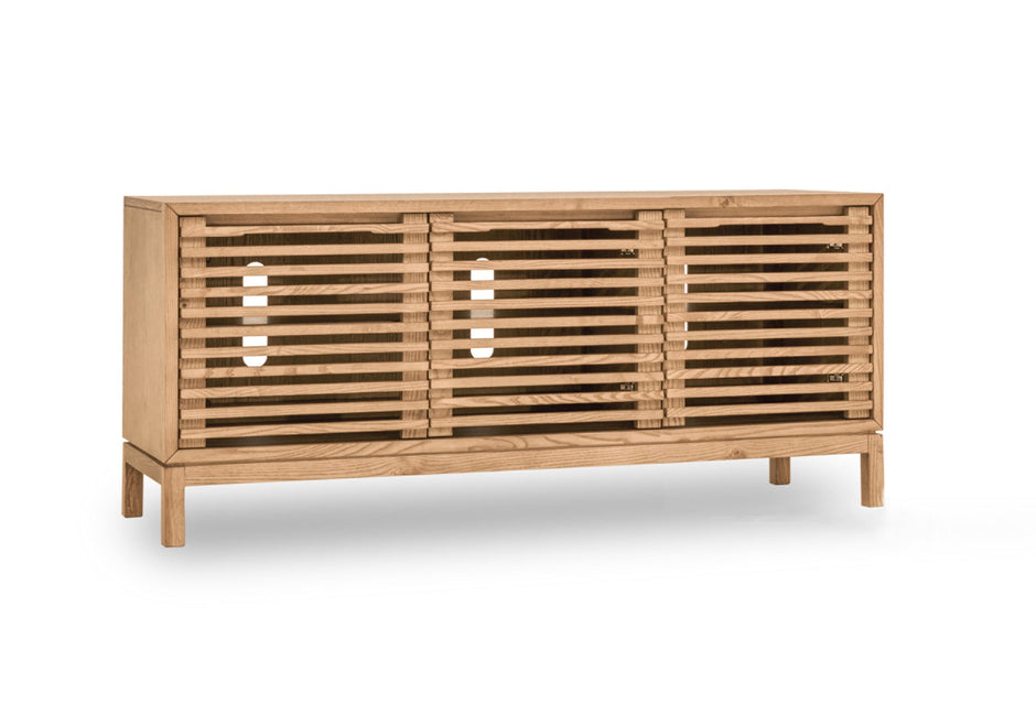 Tanner Three Door Media Console in Flaxen