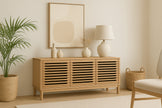 Tanner Three Door Media Console in Flaxen